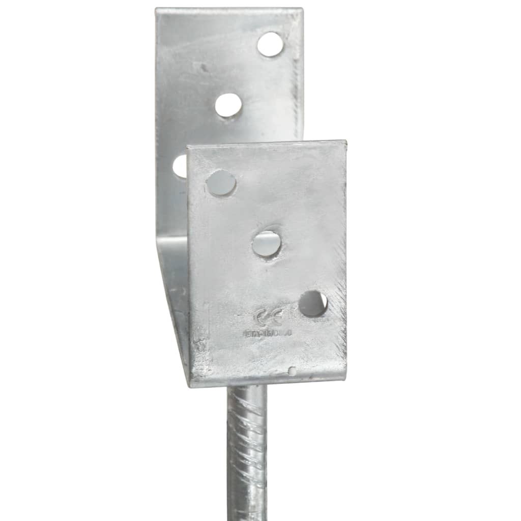 Fence Anchors 6 pcs Silver 12x6x30 cm Galvanised Steel