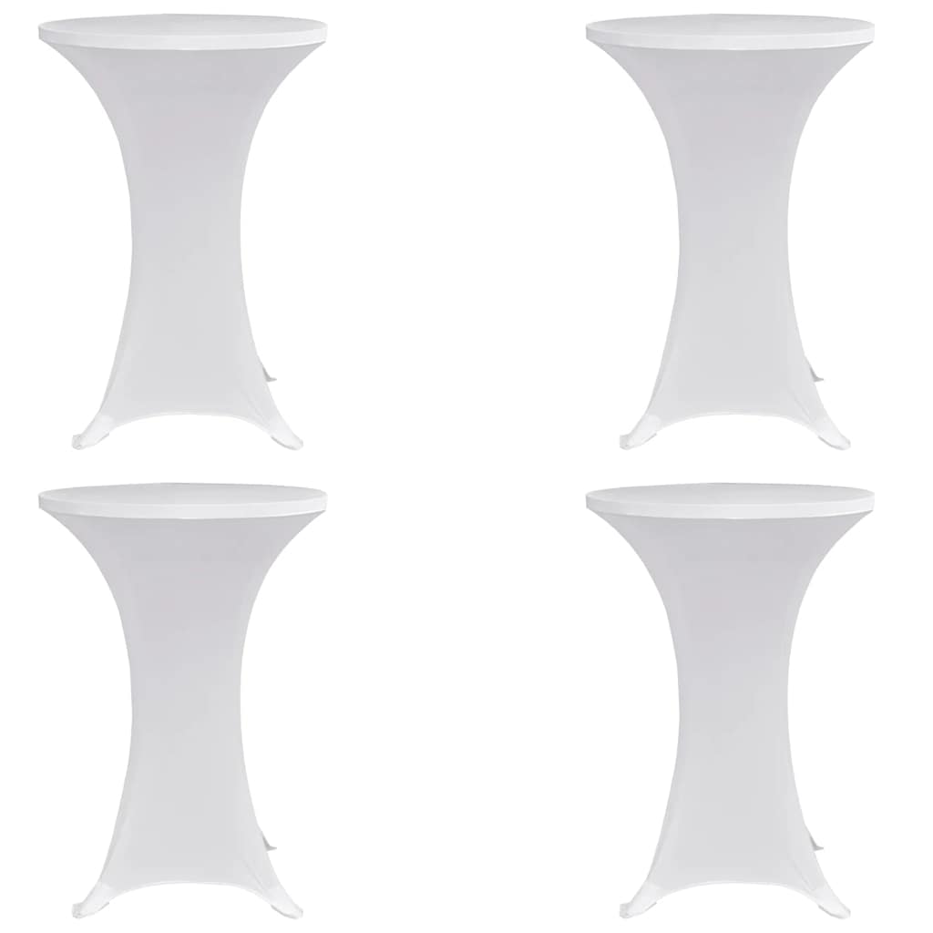 Standing Table Cover Ø60 cm White Stretch 4 pcs