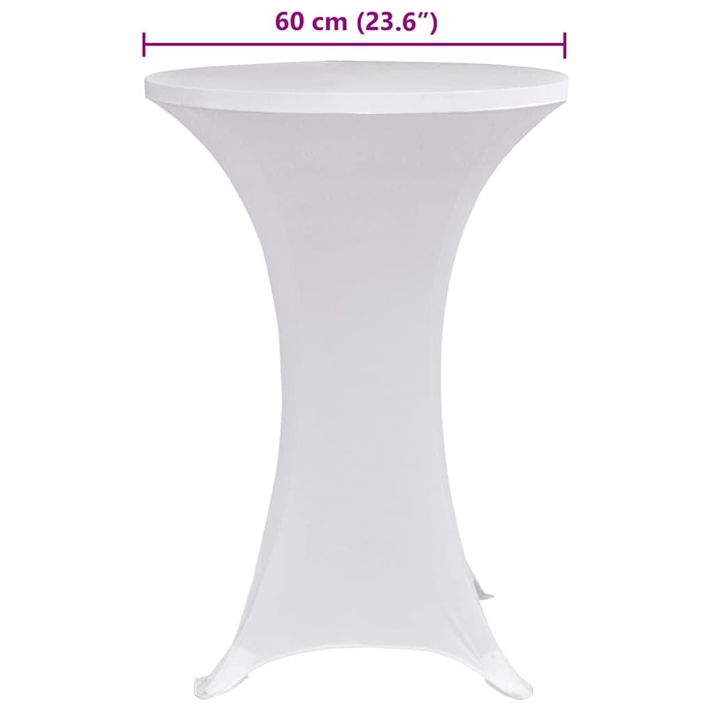Standing Table Cover Ø60 cm White Stretch 4 pcs