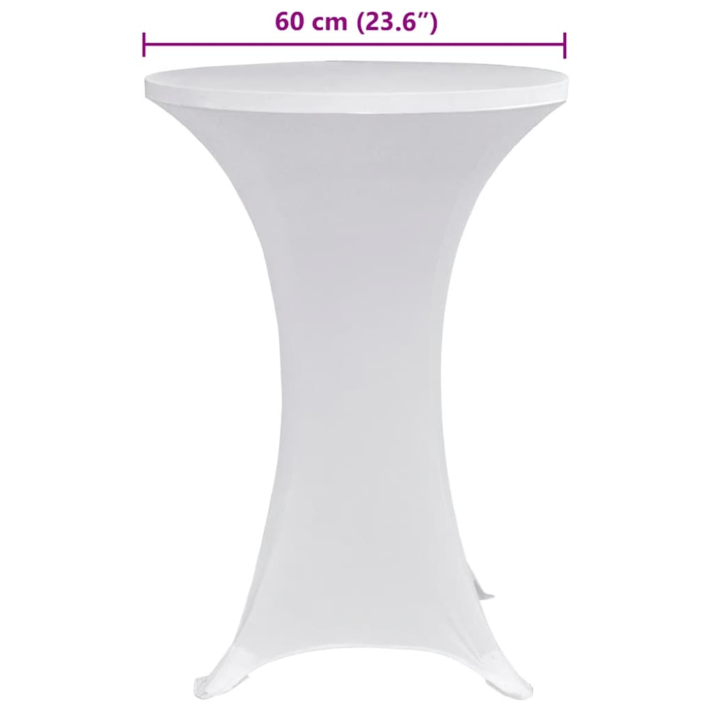 Standing Table Cover Ø70 cm White Stretch 4 pcs