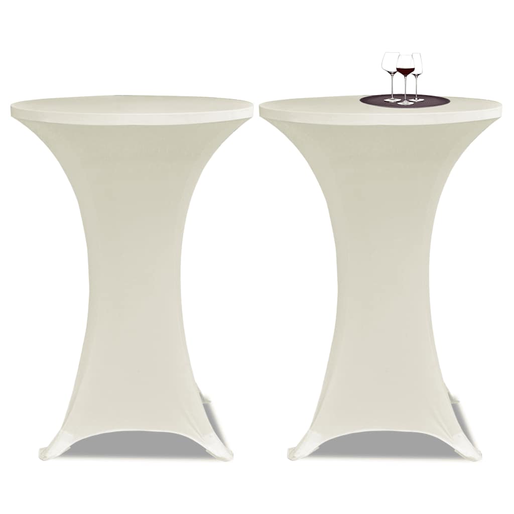 Standing Table Cover Ø80 cm Cream Stretch 4 pcs