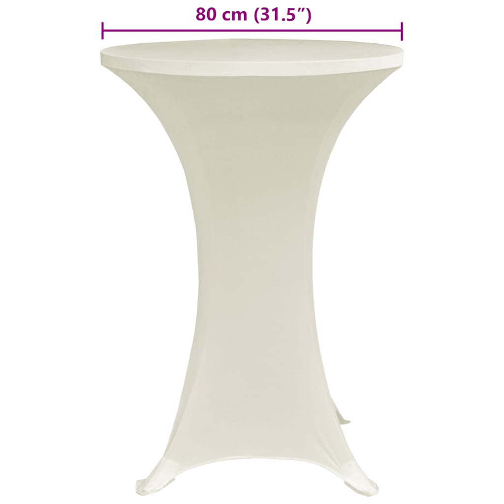 Standing Table Cover Ø80 cm Cream Stretch 4 pcs