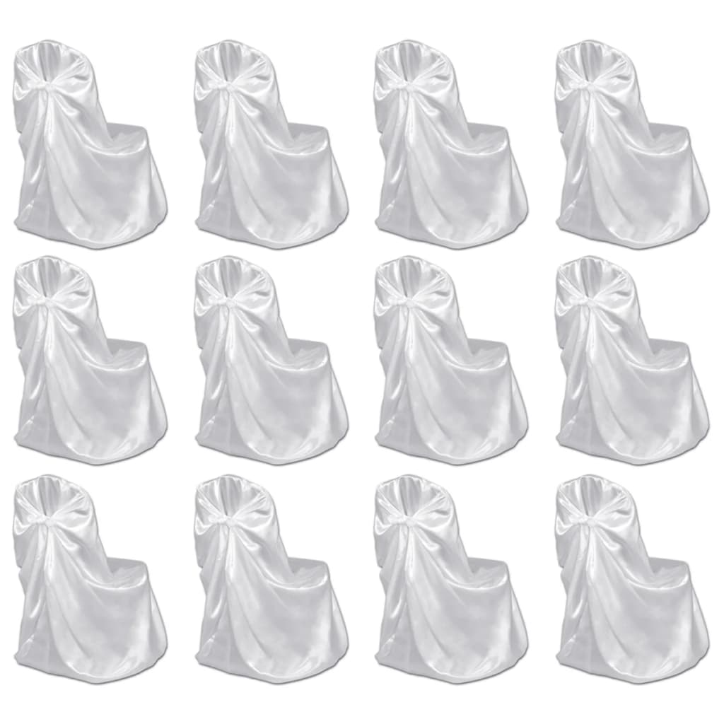 Chair Cover for Wedding Banquet 12 pcs White