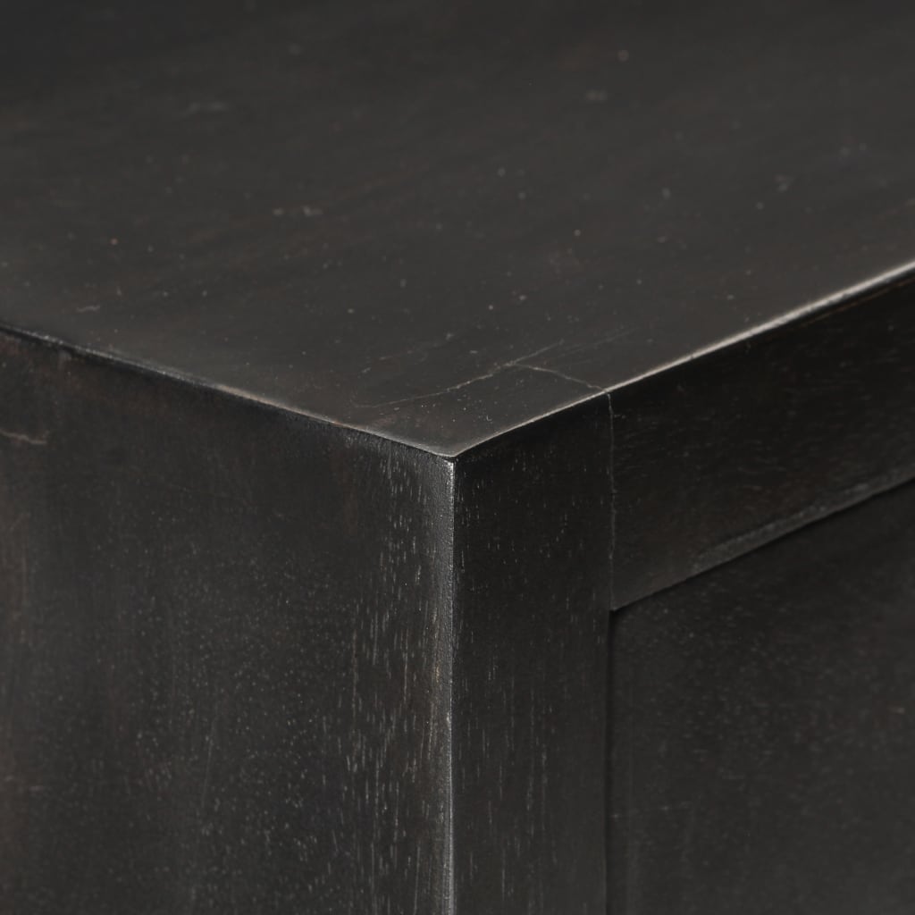 Drawer Cabinet Black and Gold 45x30x105 cm Solid Mango Wood