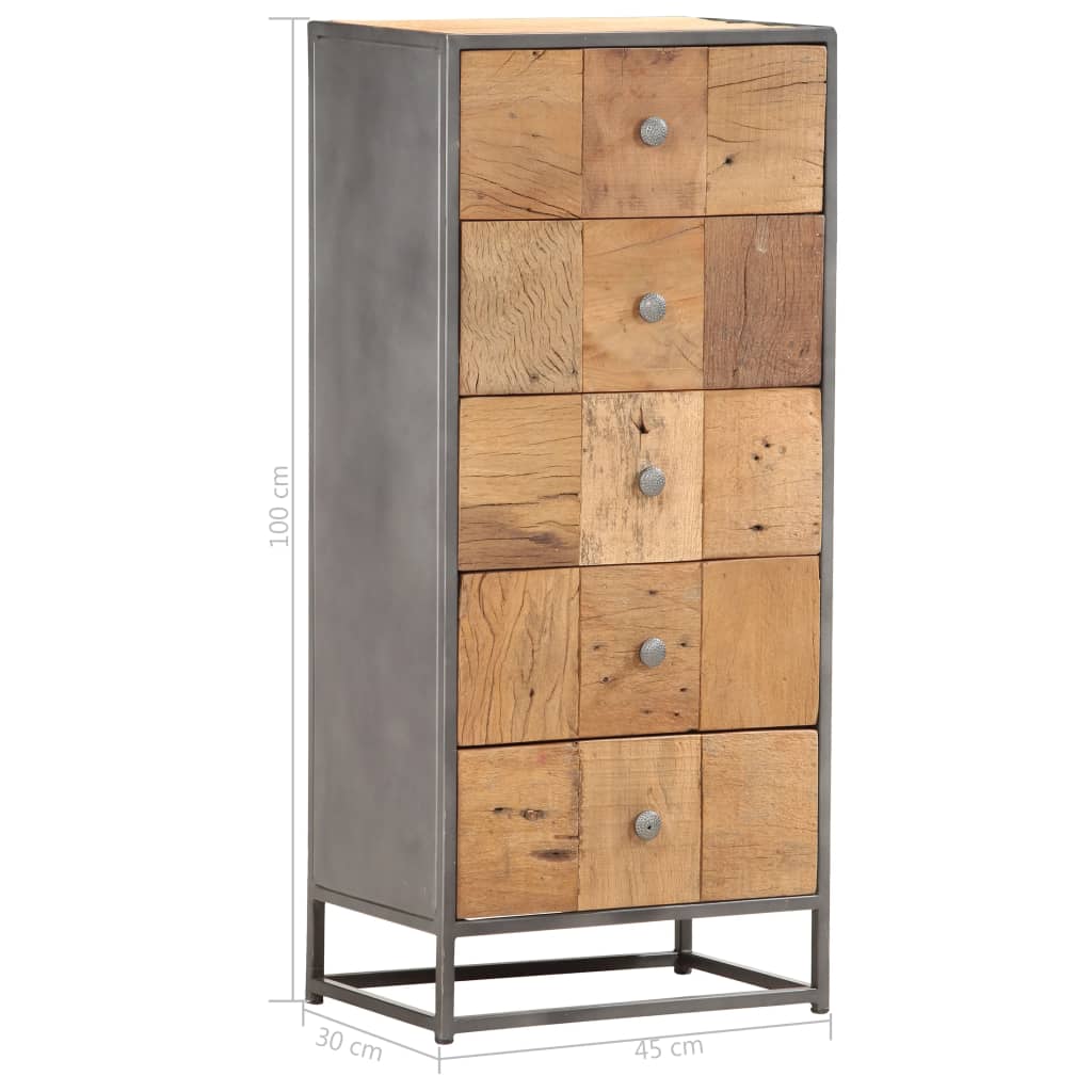 Drawer Cabinet 45x30x100 cm Solid Reclaimed Wood