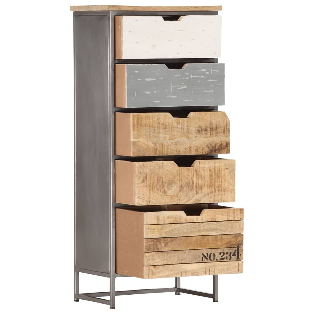 Drawer Cabinet 45x30x105 cm Solid Mango Wood