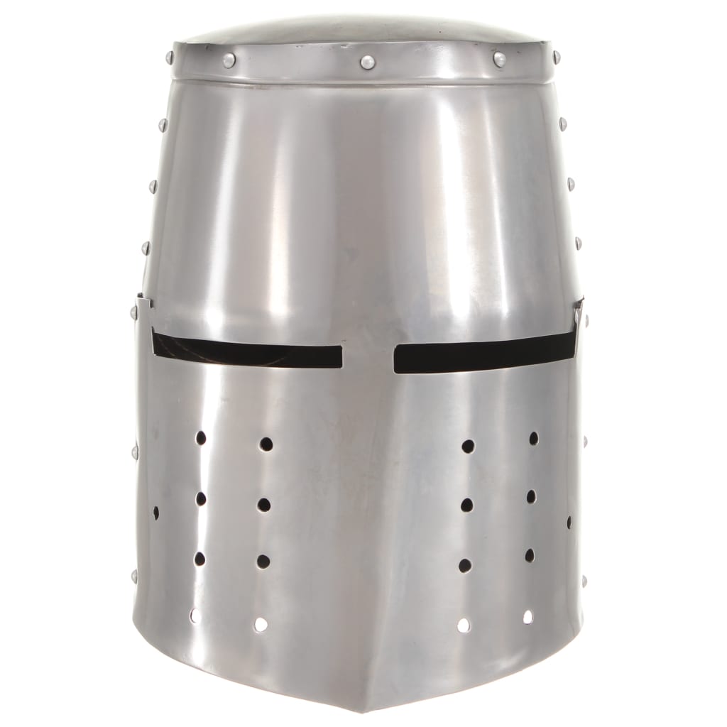 Medieval Knight Helmet Antique Replica LARP Silver Steel