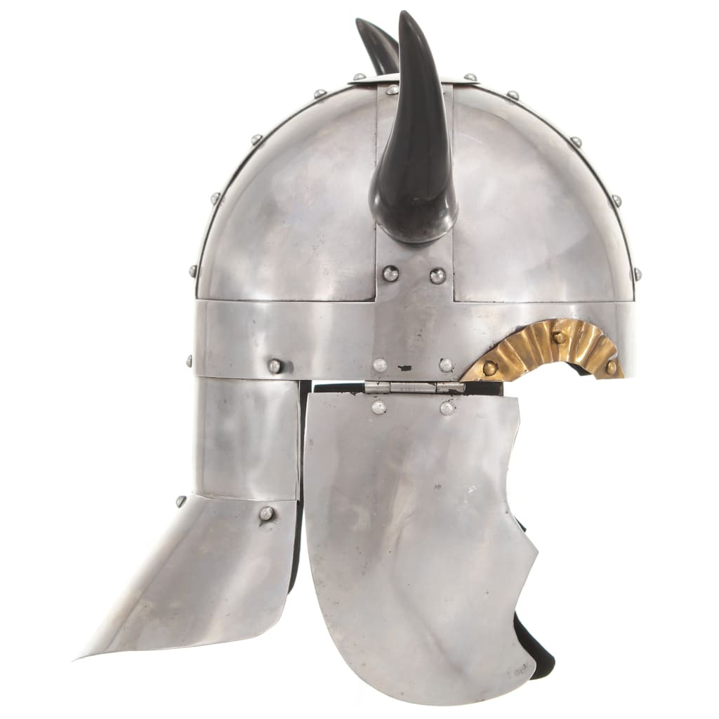 Fantasy Viking Helmet LARP Silver Steel