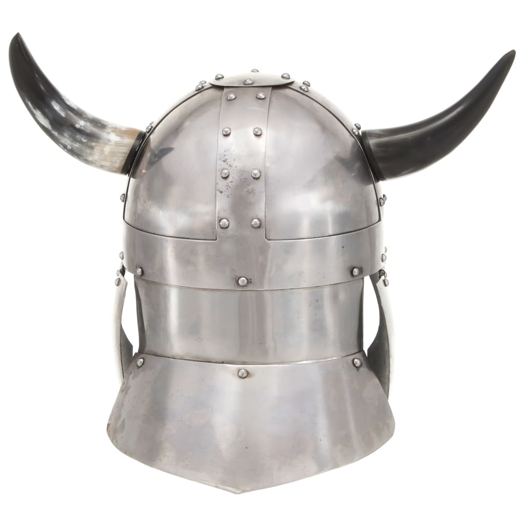 Fantasy Viking Helmet LARP Silver Steel