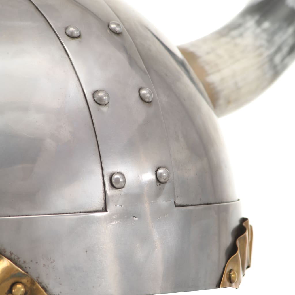 Fantasy Viking Helmet LARP Silver Steel