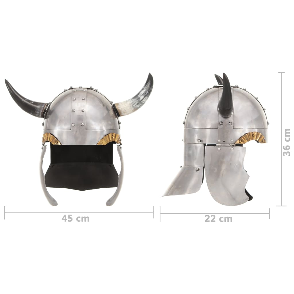 Fantasy Viking Helmet LARP Silver Steel