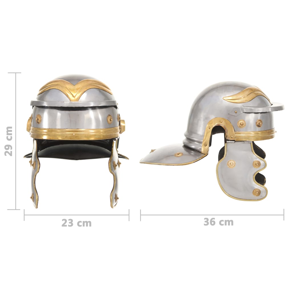 Roman Soldier Helmet Antique Replica LARP Silver Steel