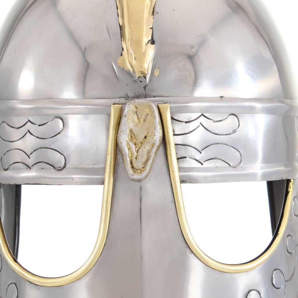 Beowulf Helmet Antique Replica LARP Silver Steel