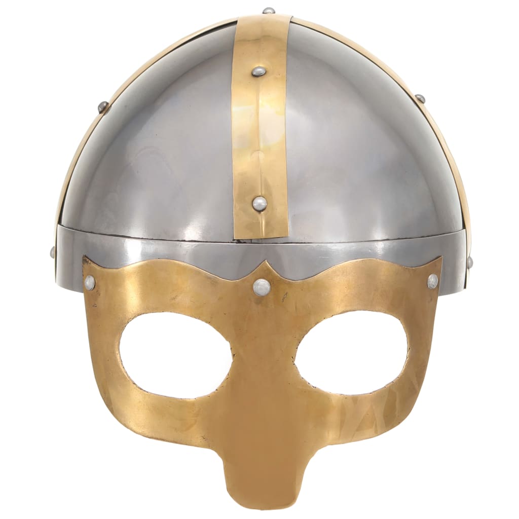 Viking Helmet Antique Replica LARP Silver Steel