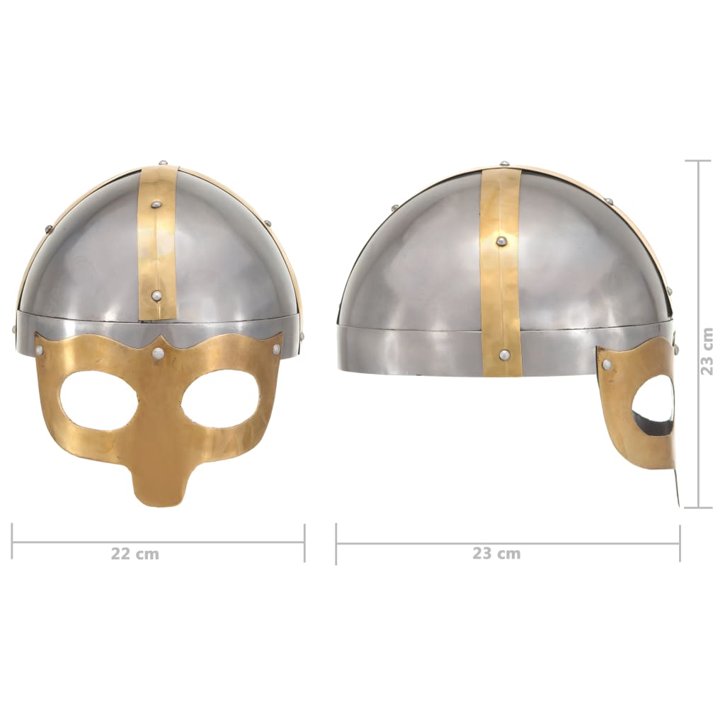 Viking Helmet Antique Replica LARP Silver Steel