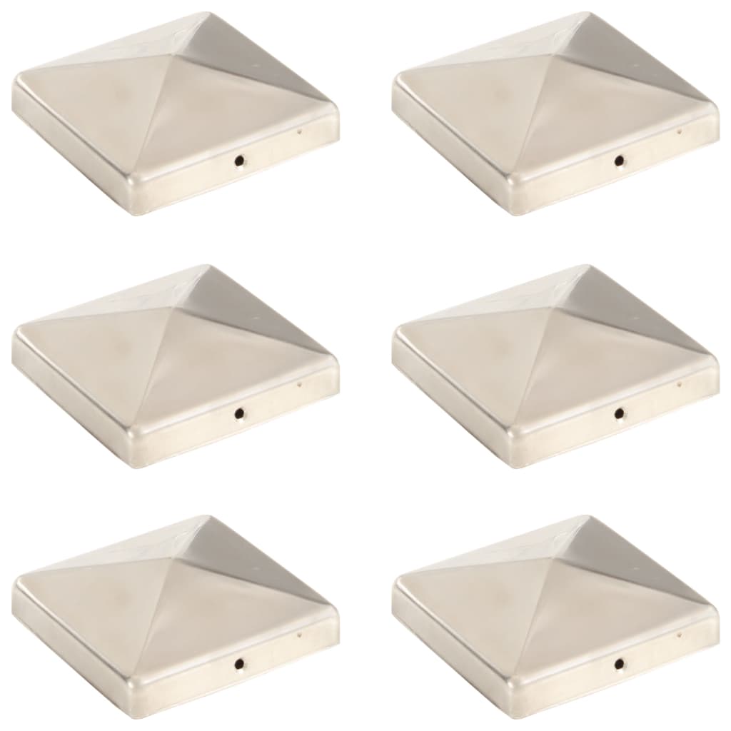 Pyramid Fence Post Caps 6 pcs Stainless Steel 101x101 mm
