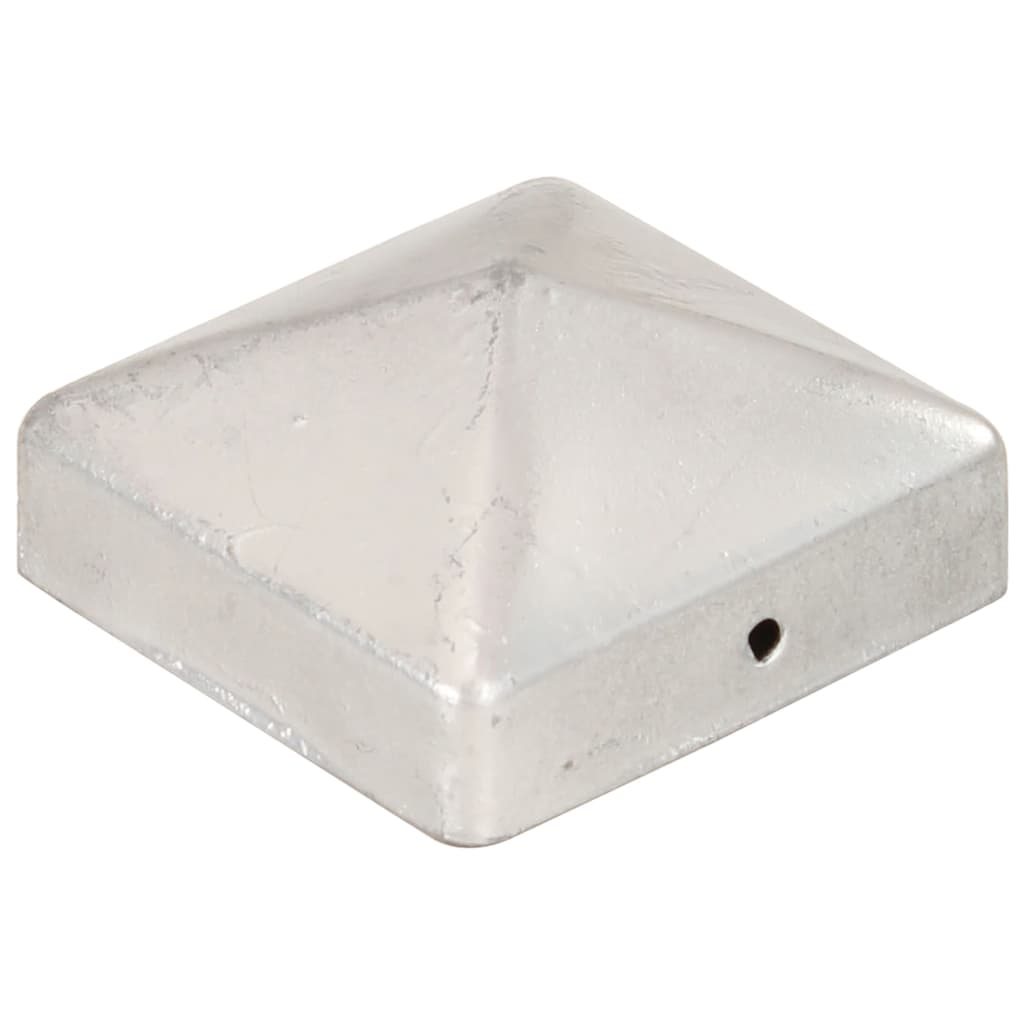 Pyramid Fence Post Caps 6 pcs Galvanised Metal 71x71 mm