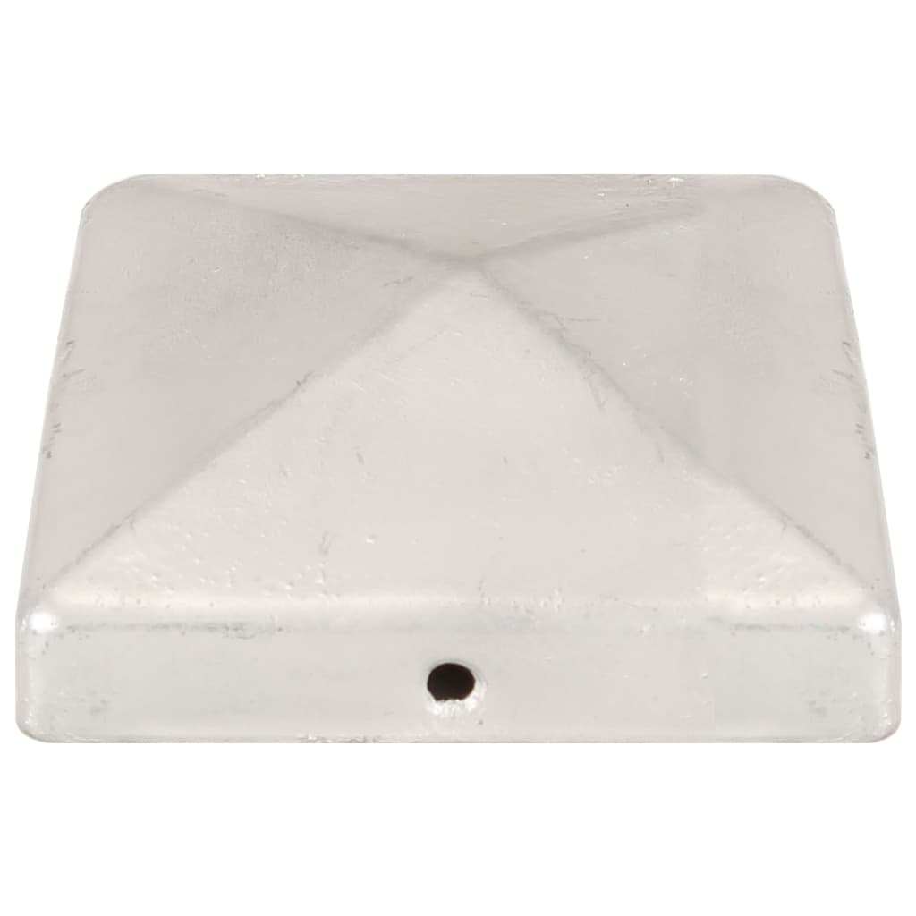 Pyramid Fence Post Caps 6 pcs Galvanised Metal 101x101 mm
