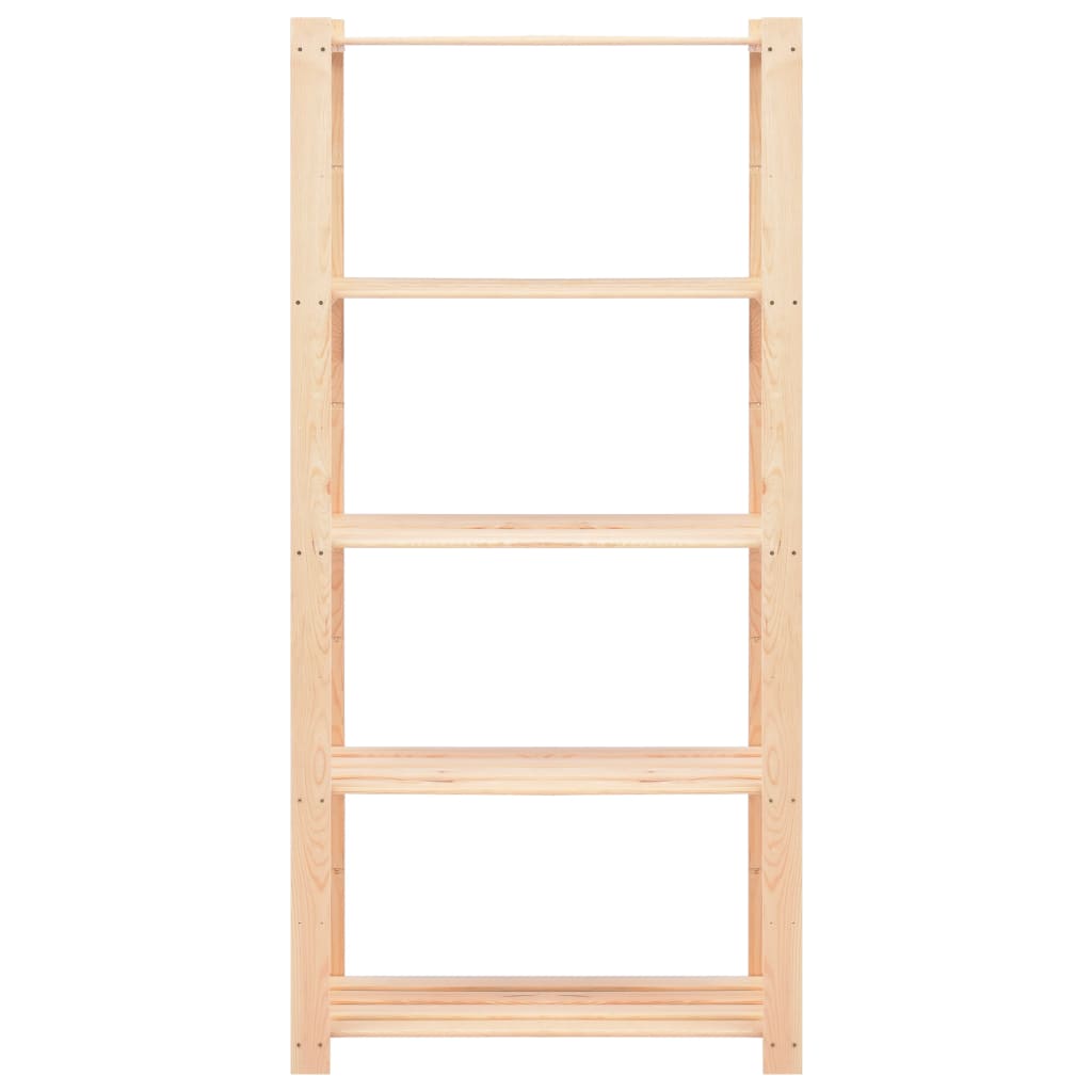 5-Tier Storage Racks 5 pcs 80x38x170 cm Solid Pinewood 250 kg