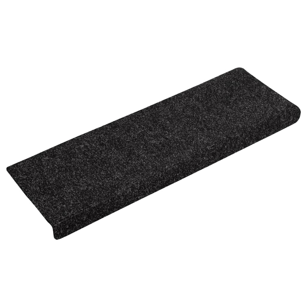 Stair Mats Self-adhesive 15 pcs 65x21x4 cm Black Rectangular Edge