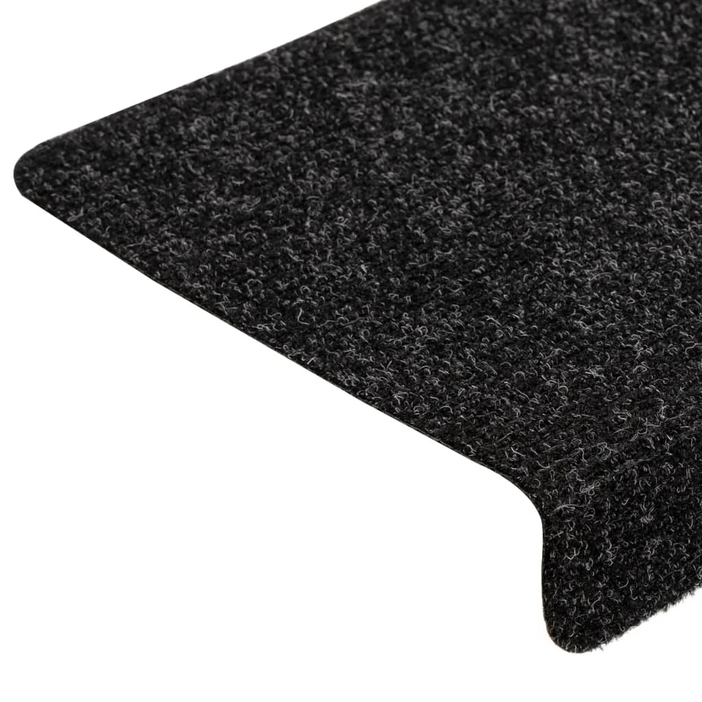 Stair Mats Self-adhesive 15 pcs 65x21x4 cm Black Rectangular Edge