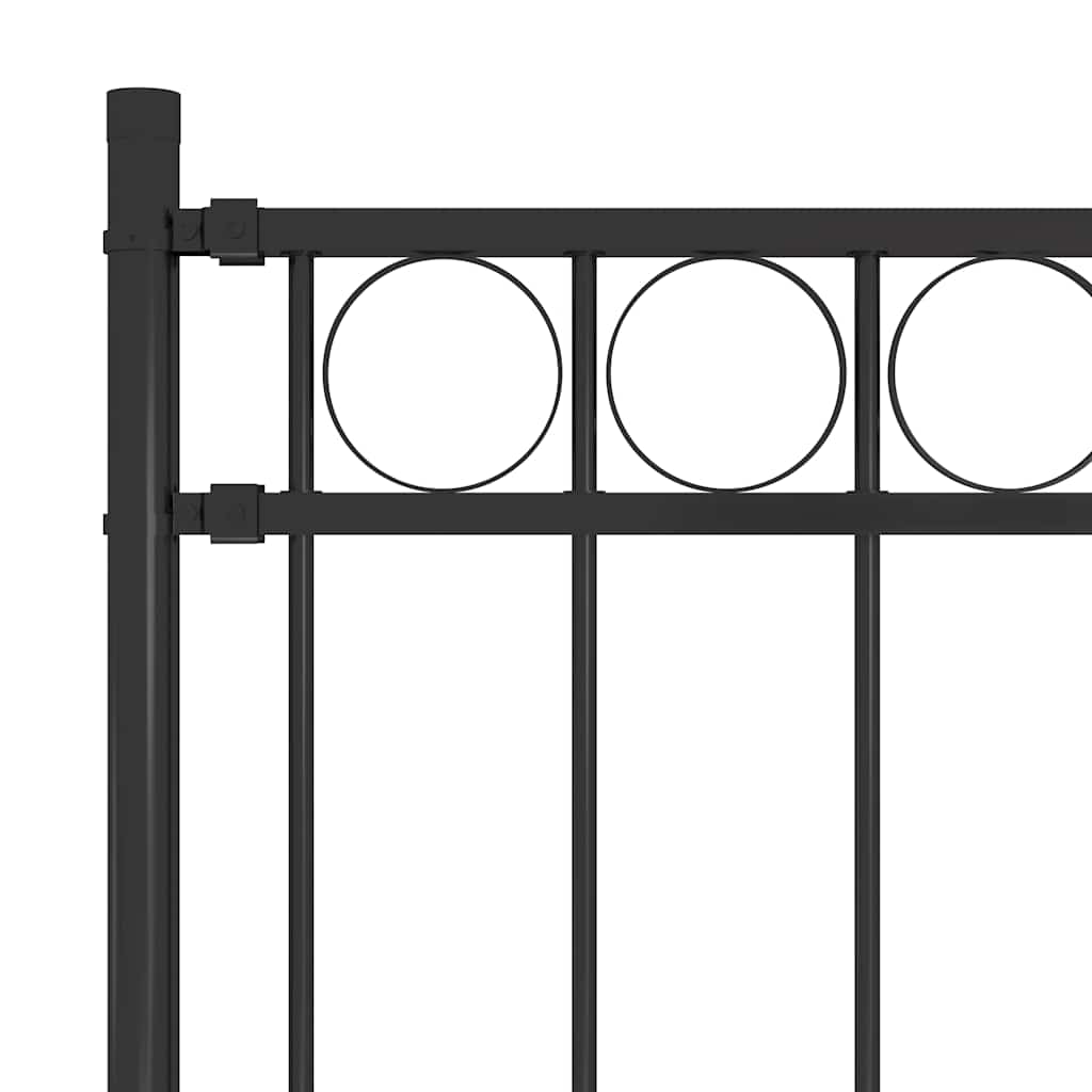 Garden Fence Steel 1.81x1.2 m Black