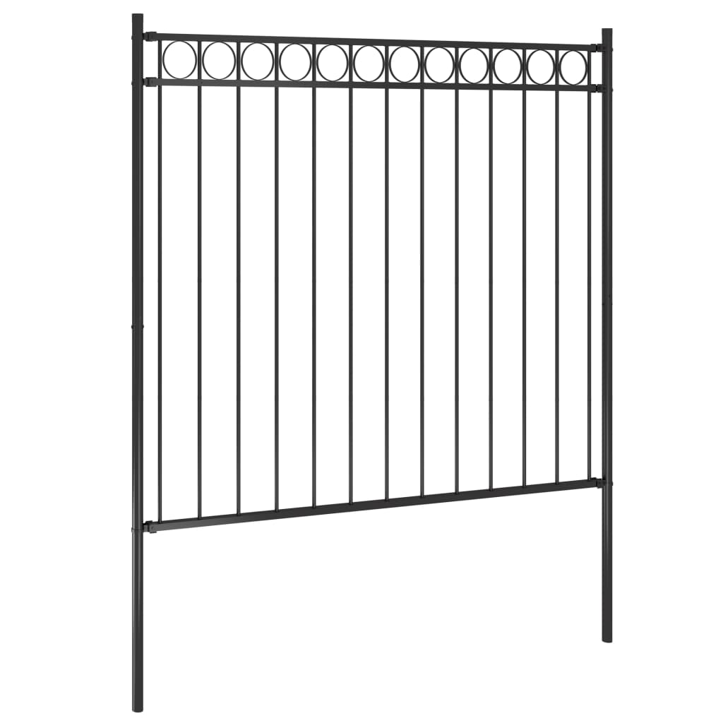 Garden Fence Steel 1.81x1.5 m Black
