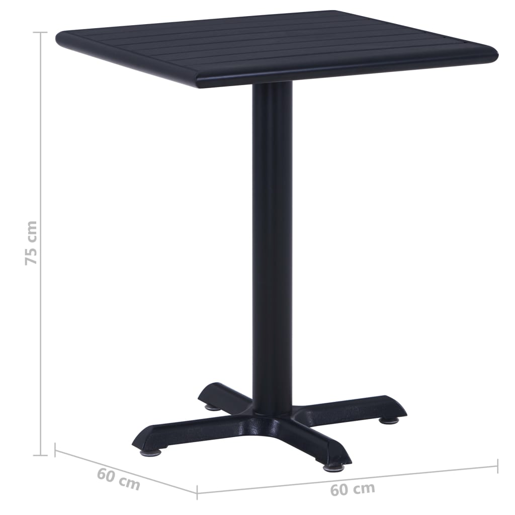 Garden Table Black 60x60x75 cm