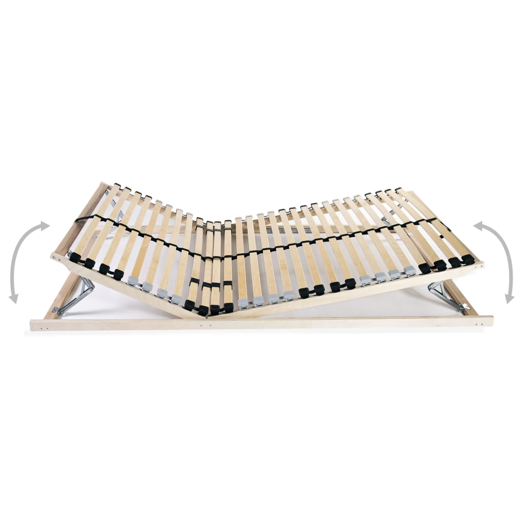 Slatted Bed Bases without Mattress 2 pcs with 28 Slats 70x200 cm