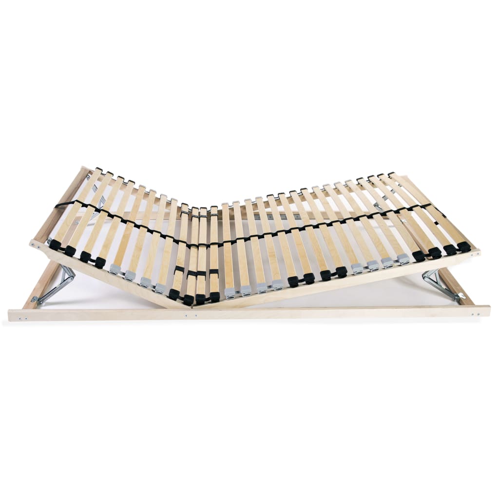 Slatted Bed Bases without Mattress 2 pcs with 28 Slats 70x200 cm