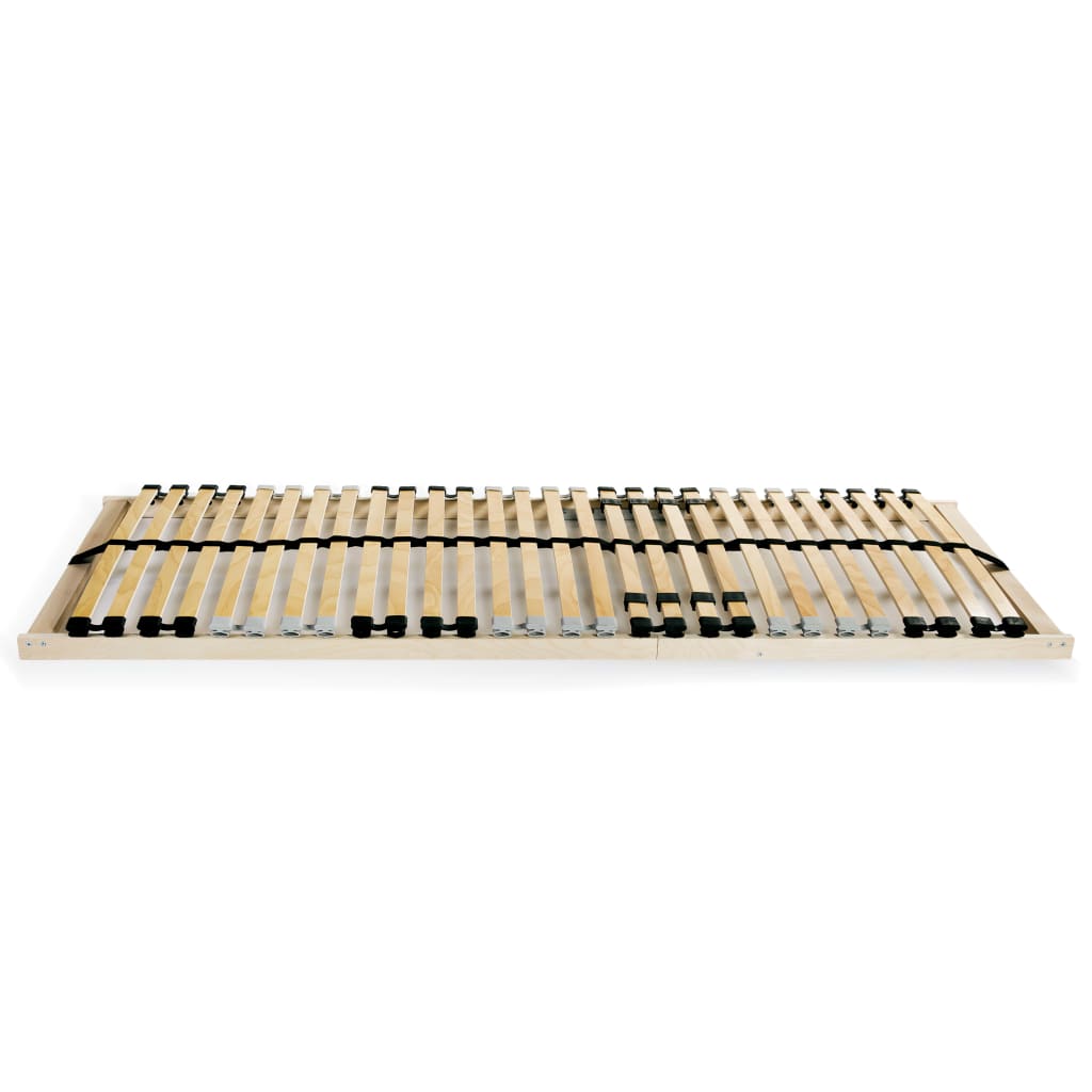 Slatted Bed Bases without Mattress 2 pcs with 28 Slats 90x200 cm