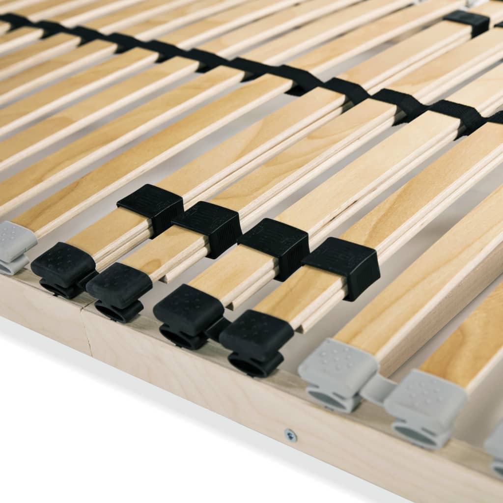 Slatted Bed Bases without Mattress 2 pcs with 28 Slats 90x200 cm