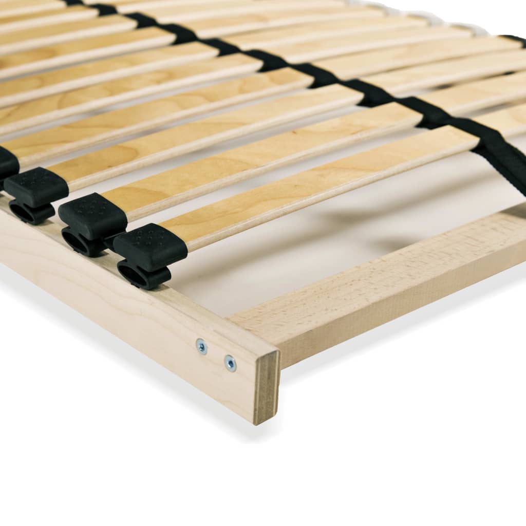 Slatted Bed Bases without Mattress 2 pcs with 28 Slats 90x200 cm