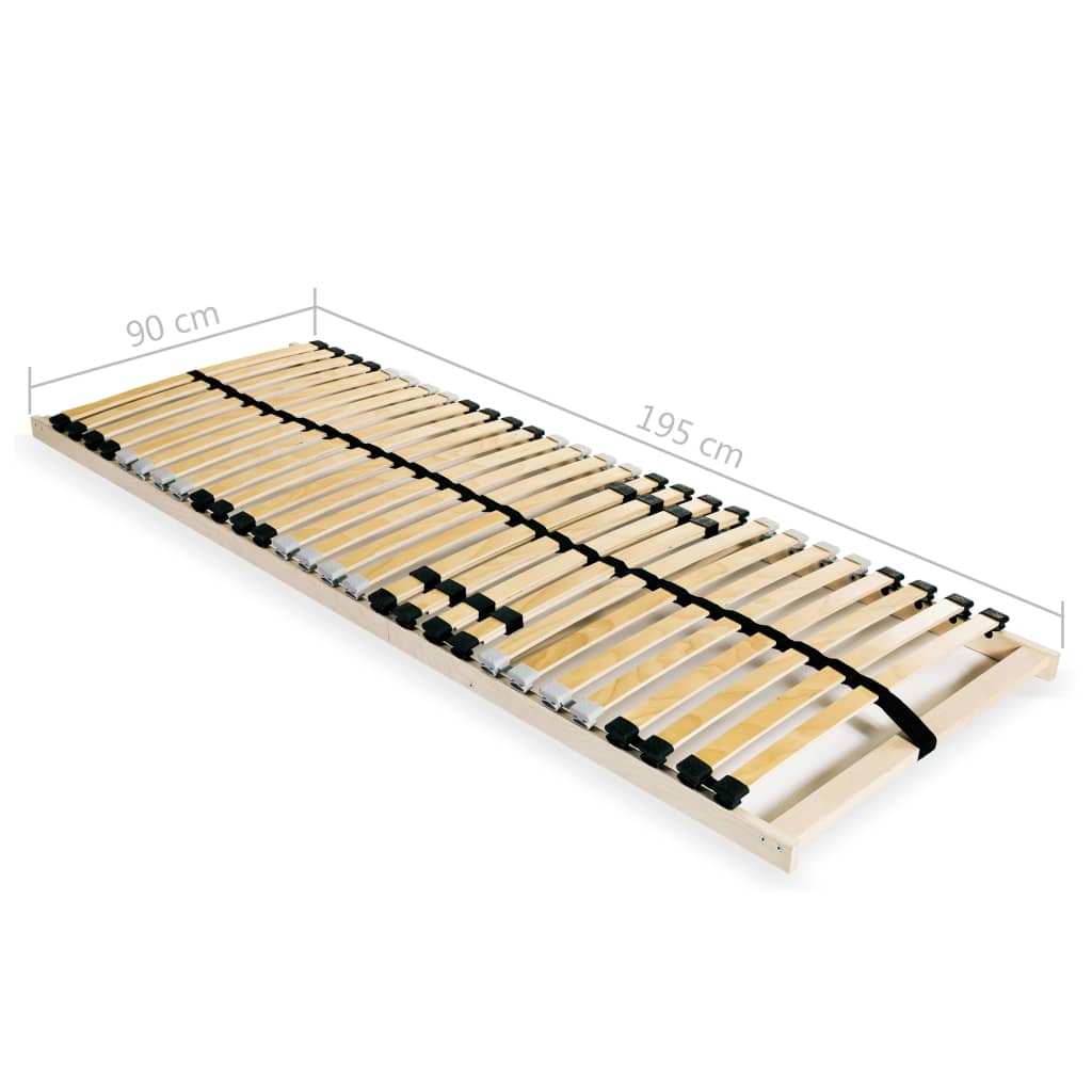Slatted Bed Bases without Mattress 2 pcs with 28 Slats 90x200 cm
