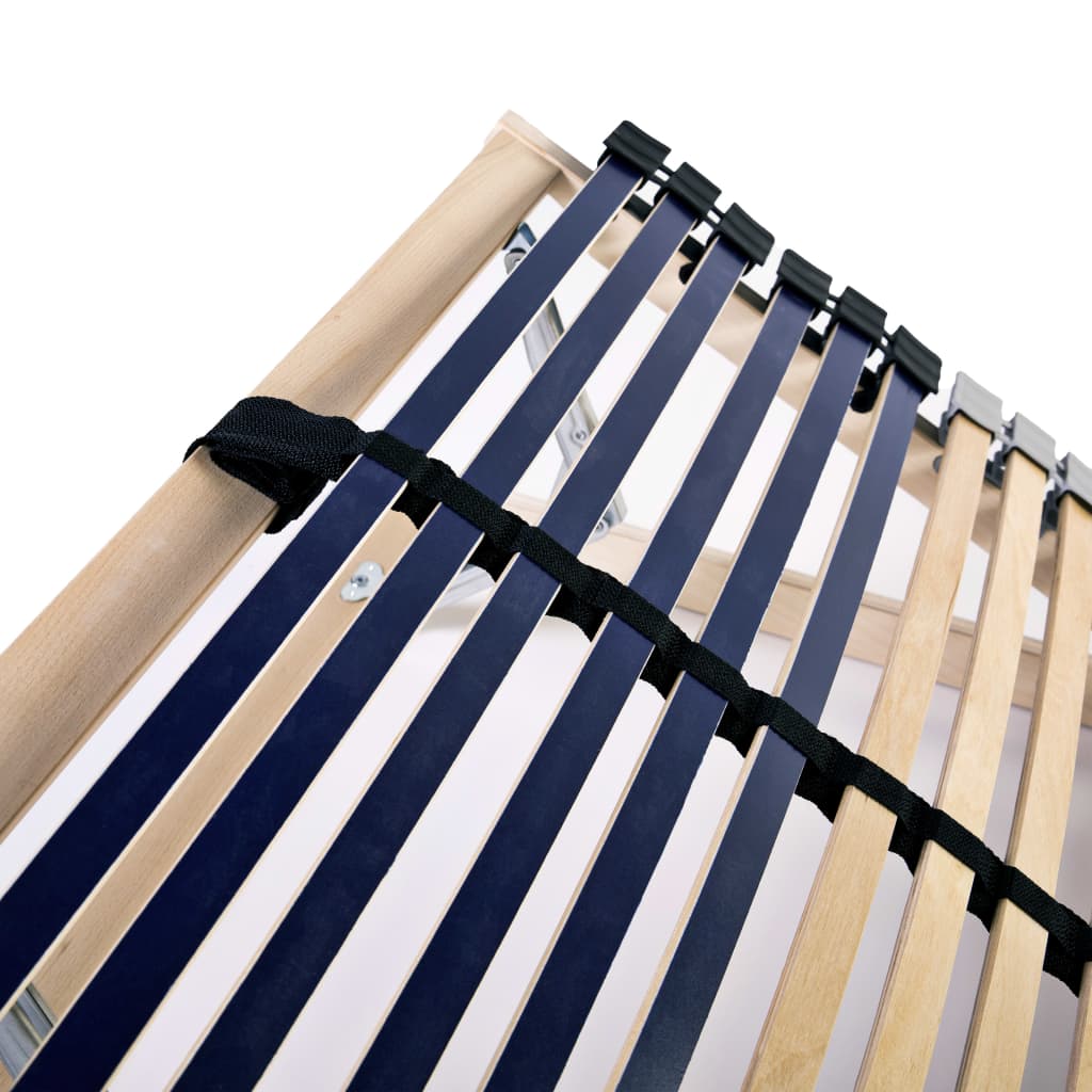 Slatted Bed Bases without Mattress 2 pcs with 42 Slats 90x200 cm