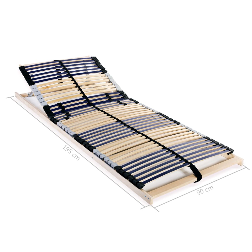 Slatted Bed Bases without Mattress 2 pcs with 42 Slats 90x200 cm