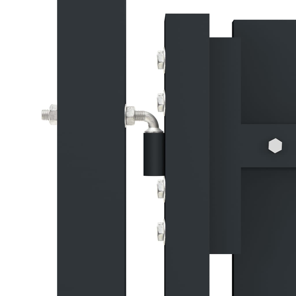 Double Door Fence Gate Steel 306x150 cm Anthracite