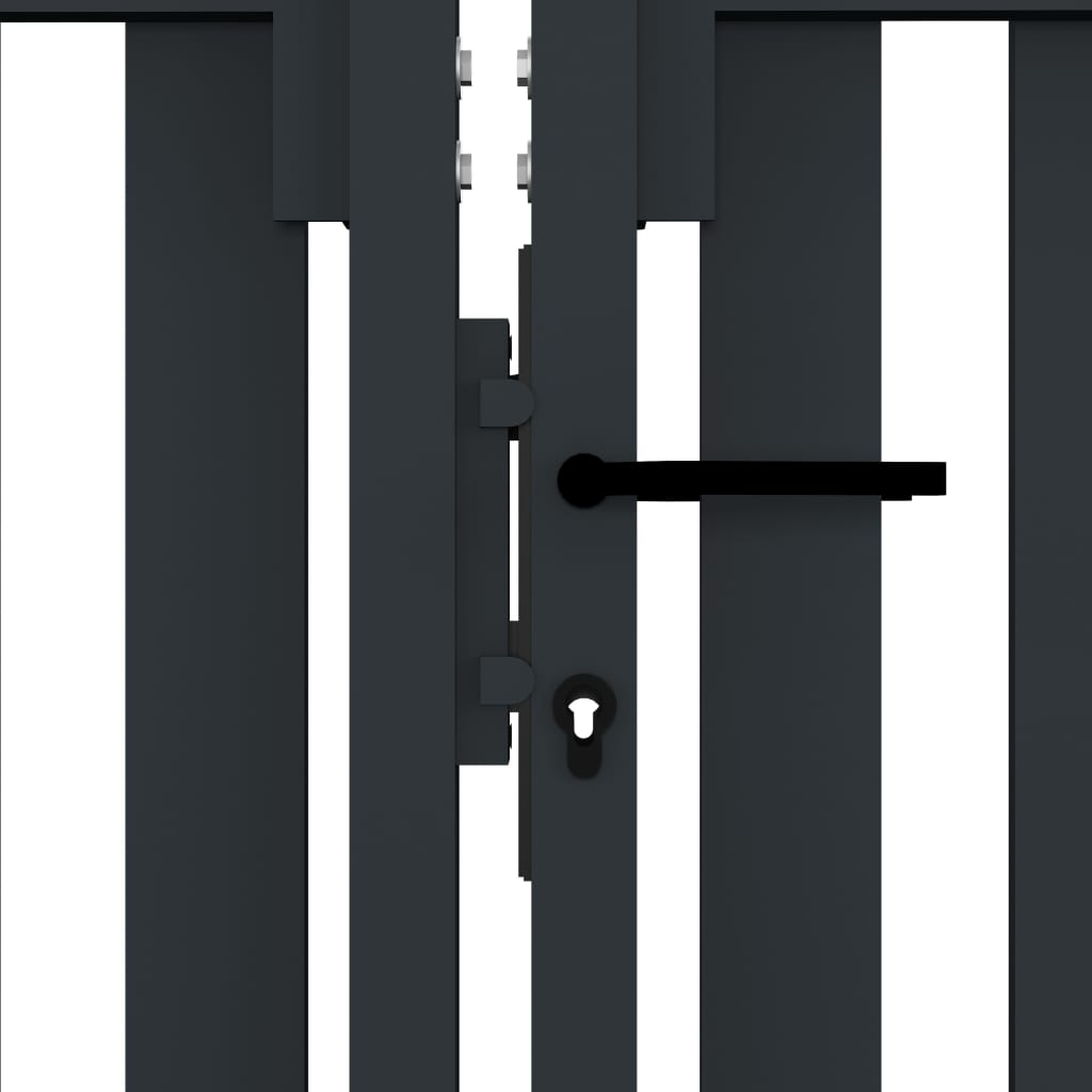Double Door Fence Gate Steel 306x150 cm Anthracite