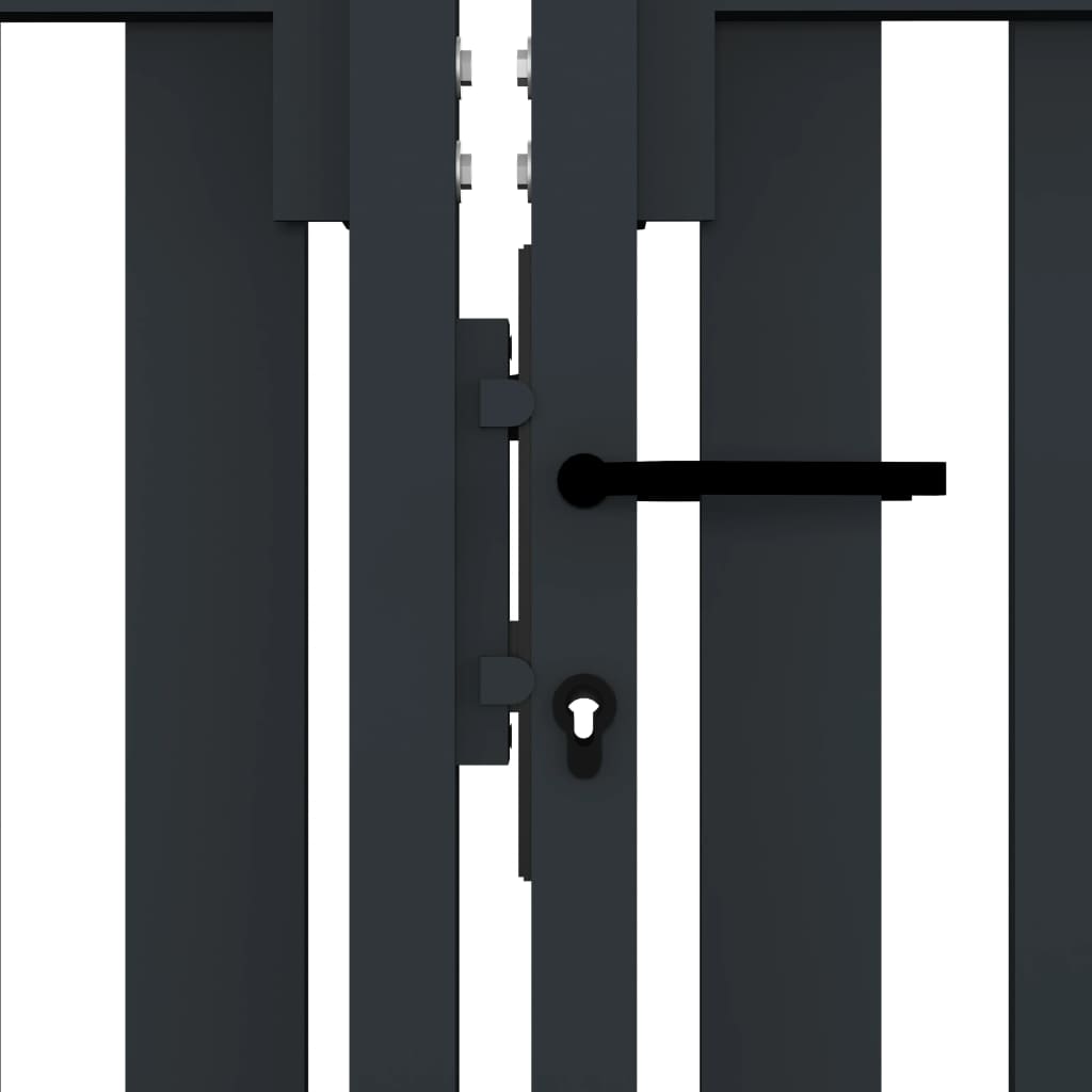 Double Door Fence Gate Steel 306x220 cm Anthracite