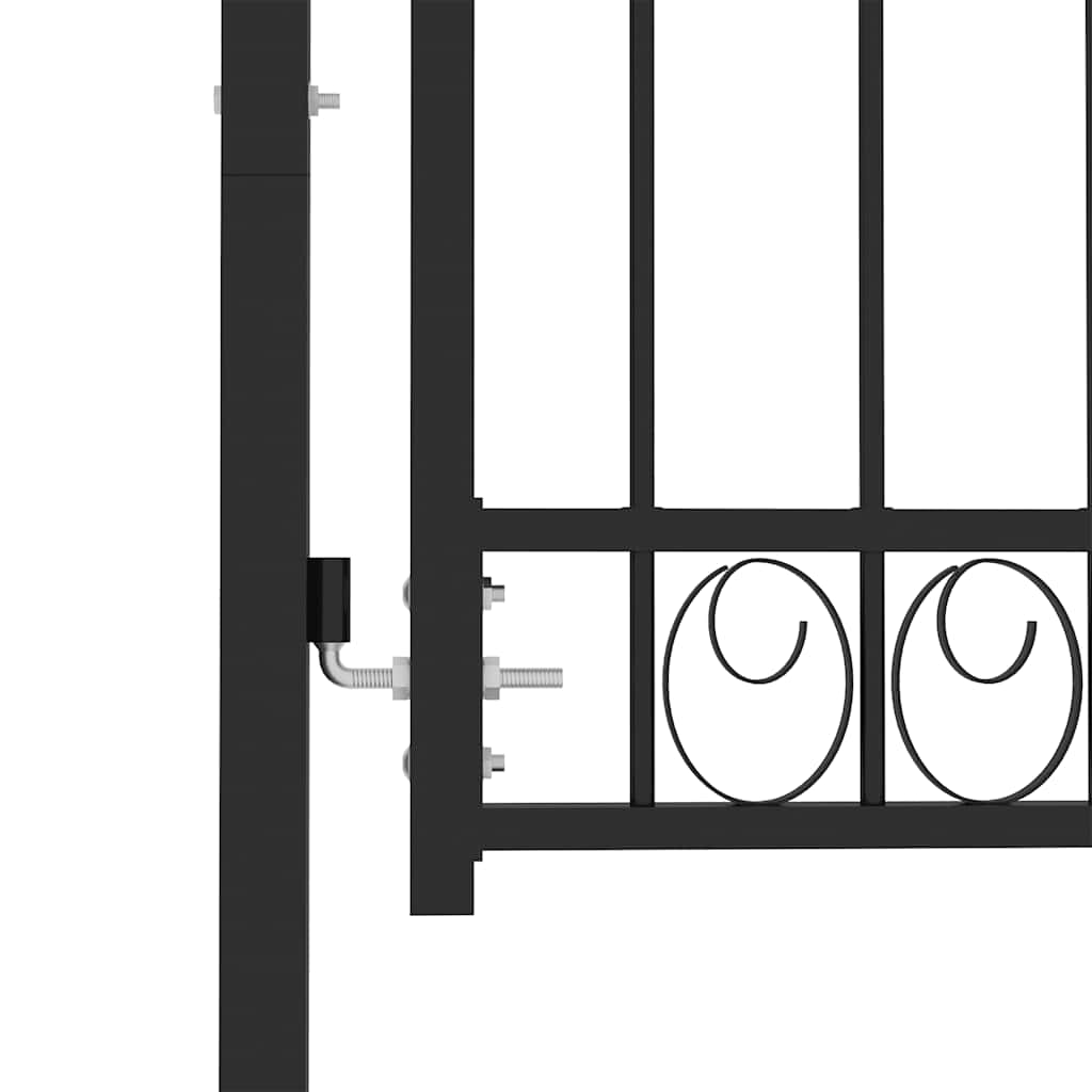 Fence Gate with Spikes Steel 100x100 cm Black