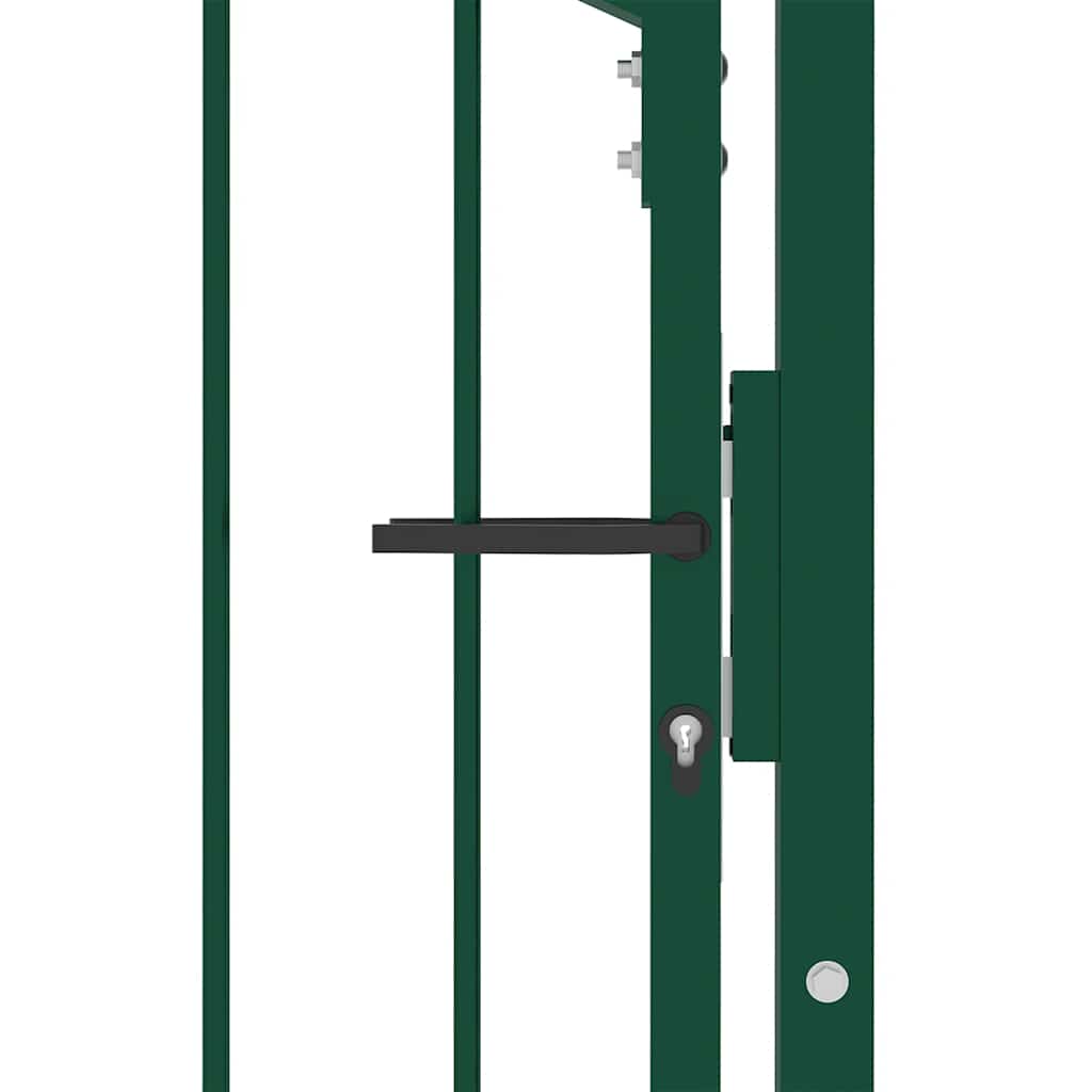 Fence Gate with Spikes Steel 100x125 cm Green