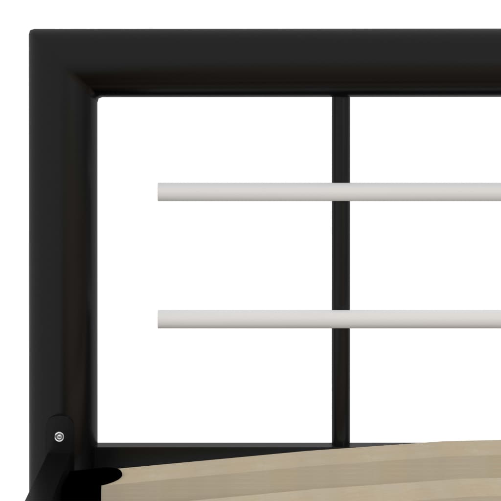 Bed Frame without Mattress Black and White Metal 180x200 cm Super King