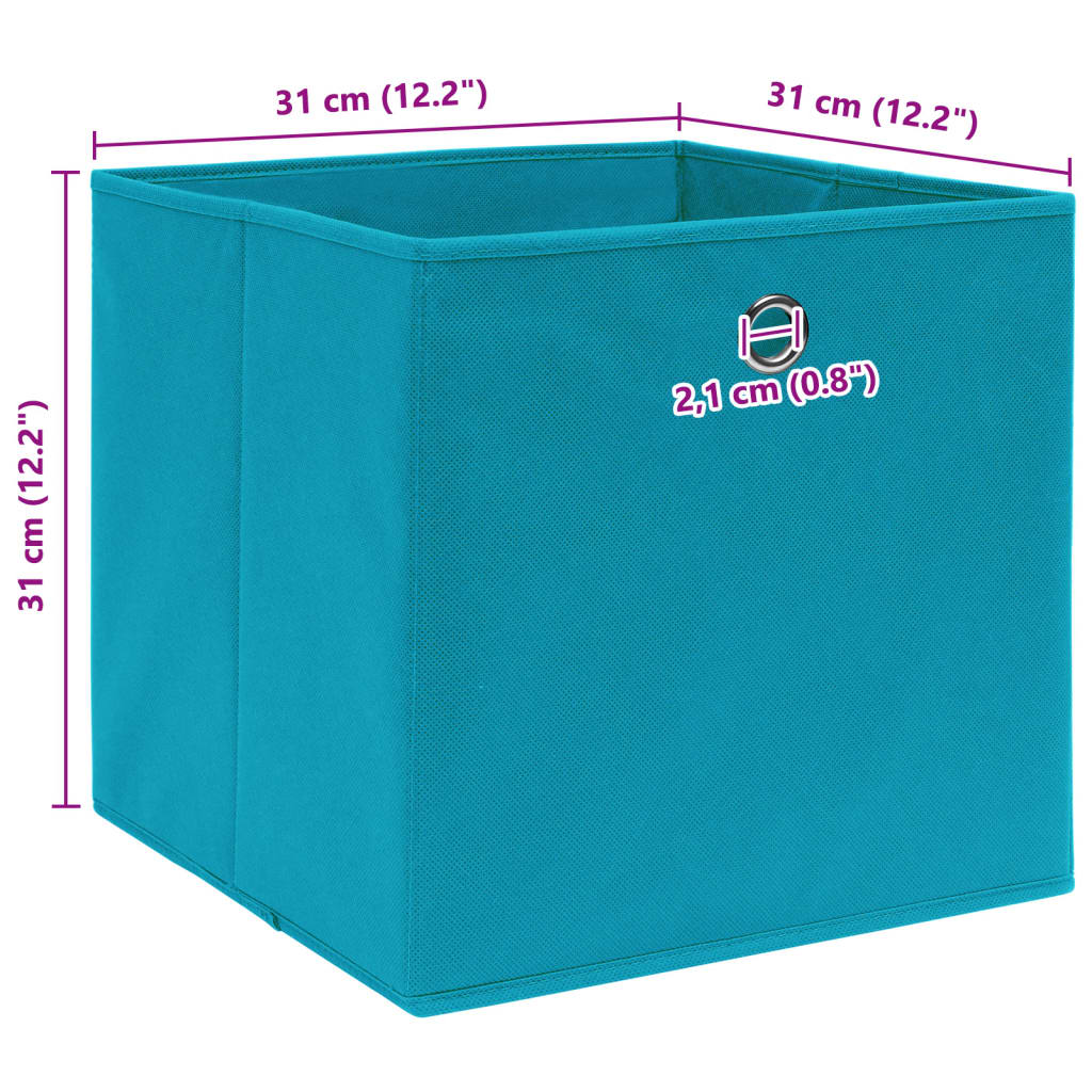 Storage Boxes 10 pcs Baby Blue 32x32x32 cm Fabric