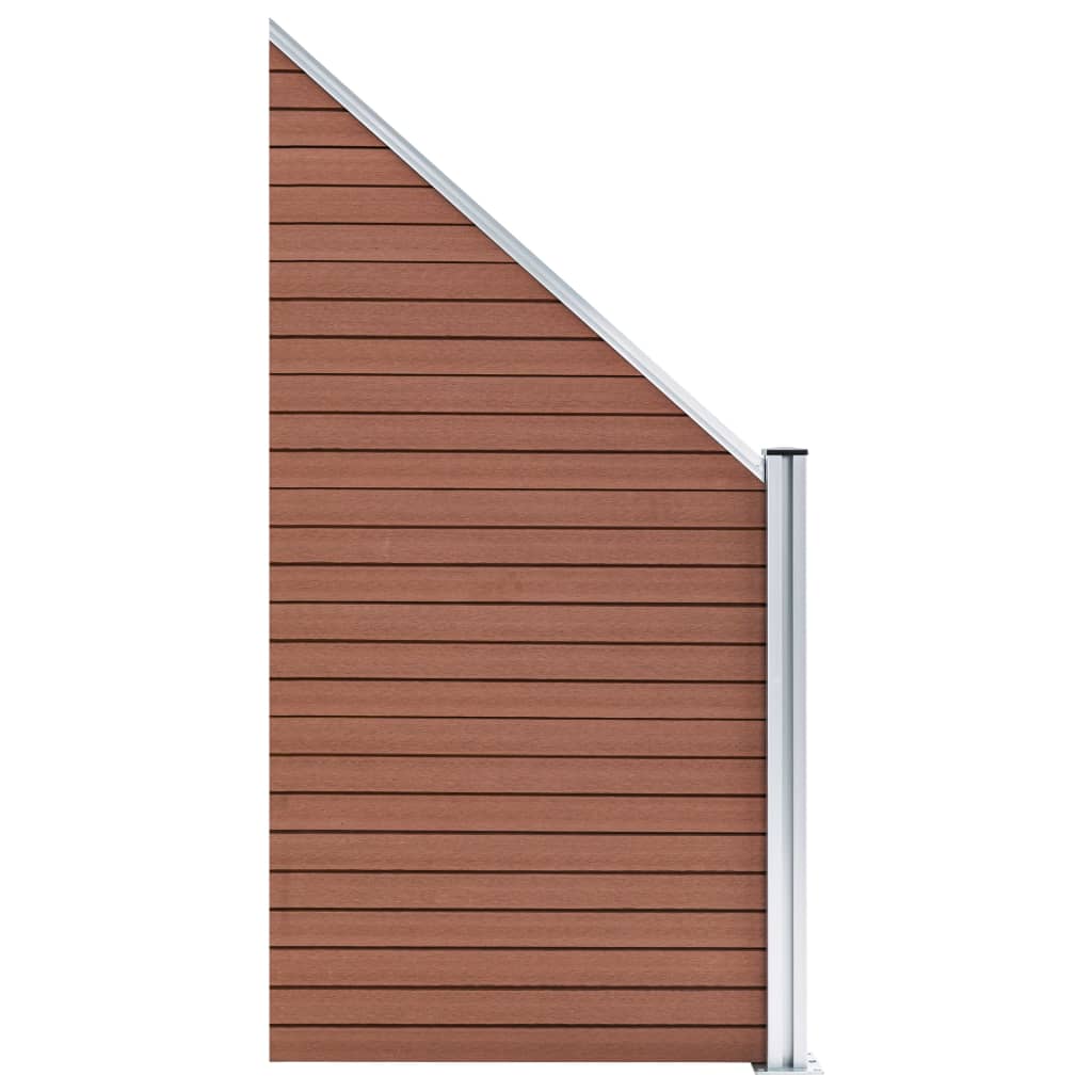 WPC Fence Set 4 Square + 1 Slanted 792x186 cm Brown