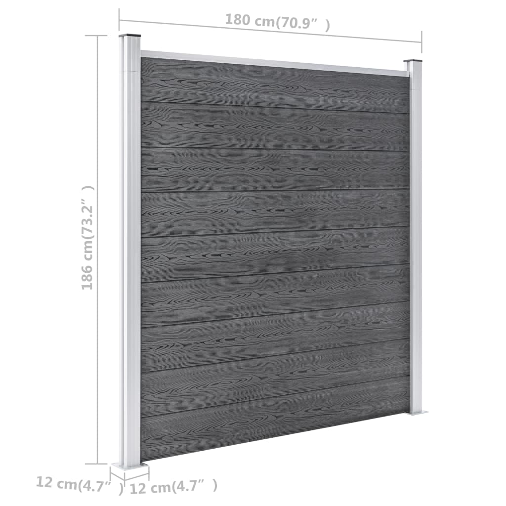 Garden Fence WPC 353x186 cm Grey