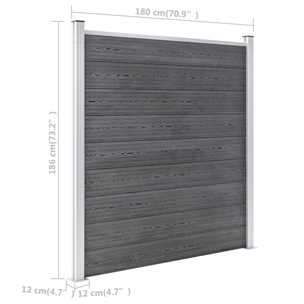 Garden Fence WPC 872x186 cm Grey