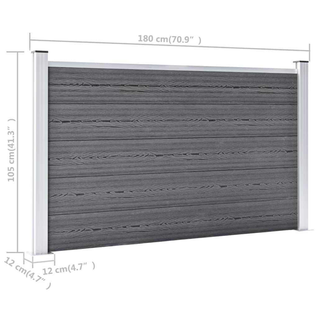 Garden Fence WPC 699x106 cm Grey