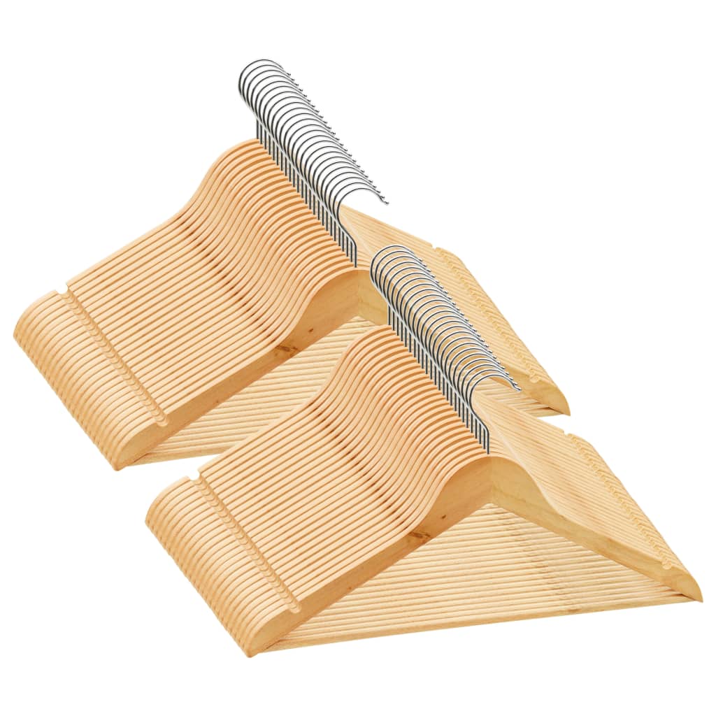 50 pcs Clothes Hanger Set Non-slip Hardwood