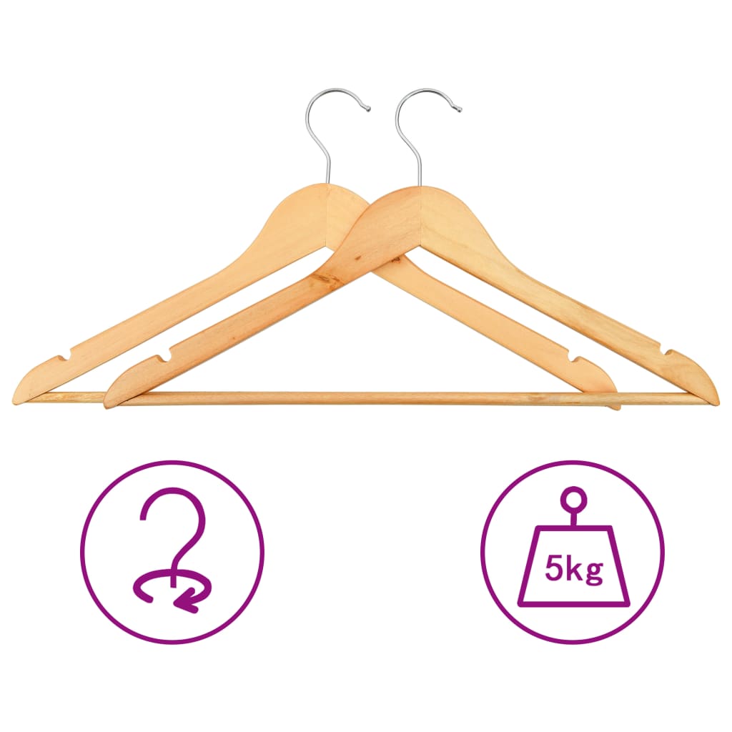50 pcs Clothes Hanger Set Non-slip Hardwood