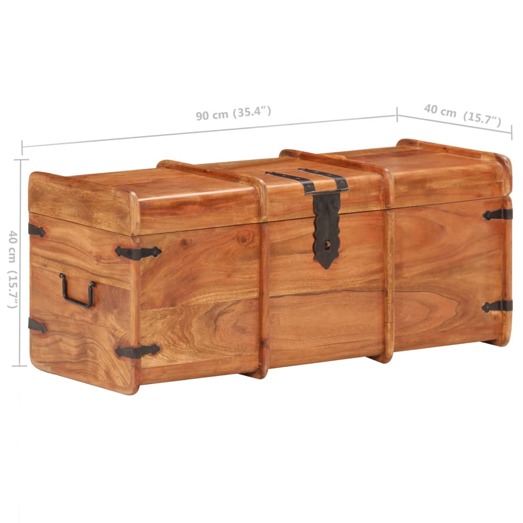 Storage Chest 90x40x40 cm Solid Acacia Wood